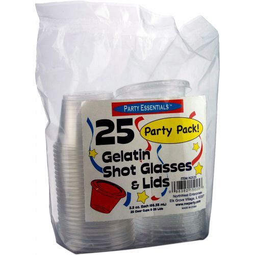 Party Gelatin Shot & Lids 25pk 2.5oz