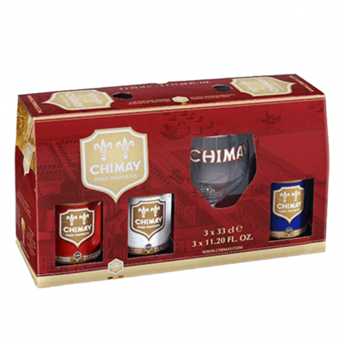Chimay Gift Set with glass 11.2oz 3PACK